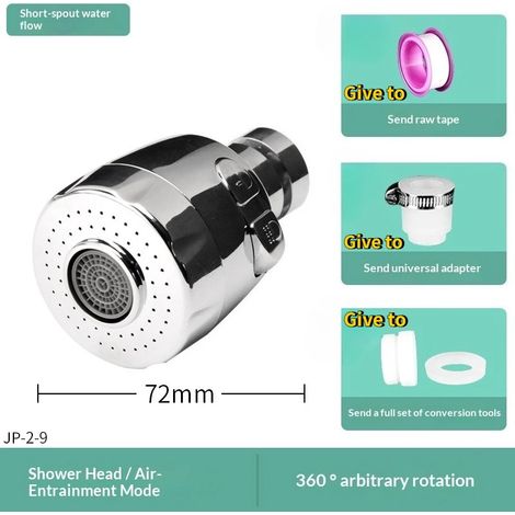 (G) Robinet de cuisine avec pommeau de douche anti-éclaboussures, aérateur pressurisé économe en eau, robinet pour lave-vaisselle, aérateur rotatif universel (1/5)