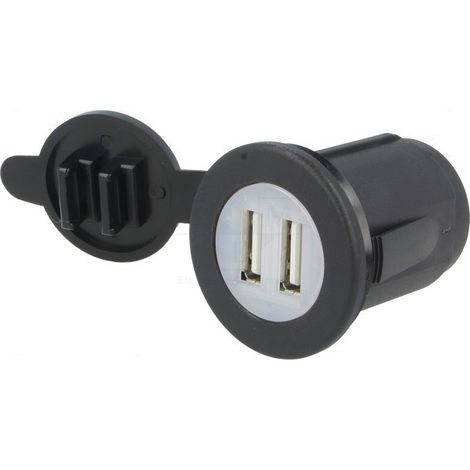 Alimentazione Caricatore Usb Caricabatteria da auto 12/24vdc Uscita 2x5vdc 2,1amp A13-204b-bb3