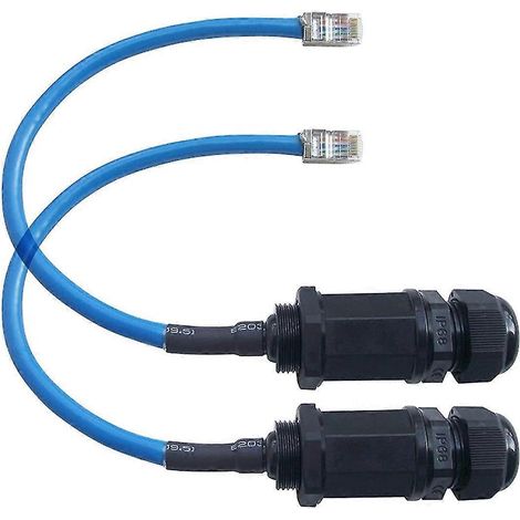 2pcs M22 Rj45 Waterproof Cat5/5e/6 8p8c Connector Ip67 Ethernet Lan Cable Connector Double Head Wit (1/5)