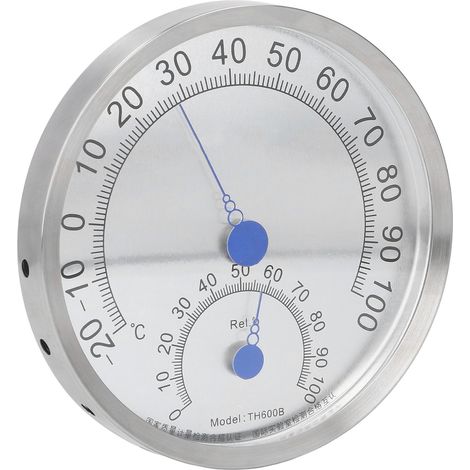 Rundes Edelstahl-Thermometer, wasserdicht und hitzebeständig, Hygrometer für den Außenbereich (ohne Halterung) (1/5)