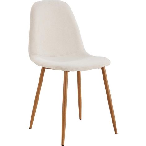 The Home Deco Factory – Chaise Poésie pieds métal imitation bois – Design nordique – Hauteur d'assise 47 cm – Dimensions L. 50 x P. 44 x H. 86 cm (1/5)