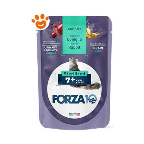 Forza10 Cat Botanicat Adult 7+ Coniglio in Patè Sterilizzato - Bustina 80 Gr -