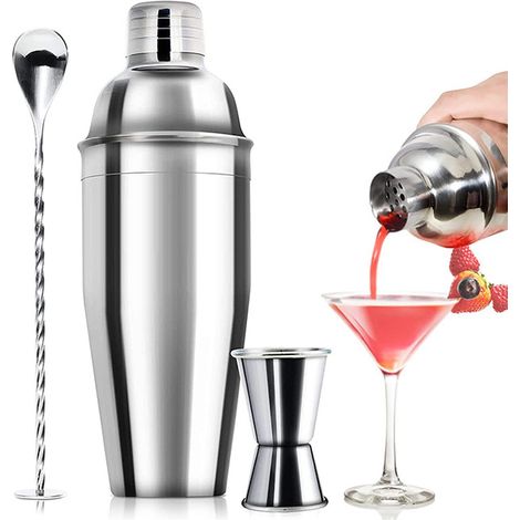 Set di shaker per cocktail in acciaio inox, accessori per cocktail da bar, shaker, forniture per bar, tazze da tè al latte e shaker. (1/2)