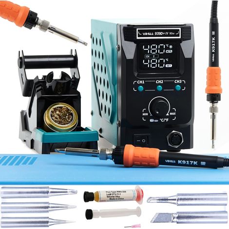 Kit stazione saldante Yihua 939D+-IV da 90W + punte + kit di flussante