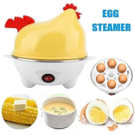 Mini Electric Egg Cooker for 6 Eggs, Automatic Steamer, Kitchen Helper (1/4)
