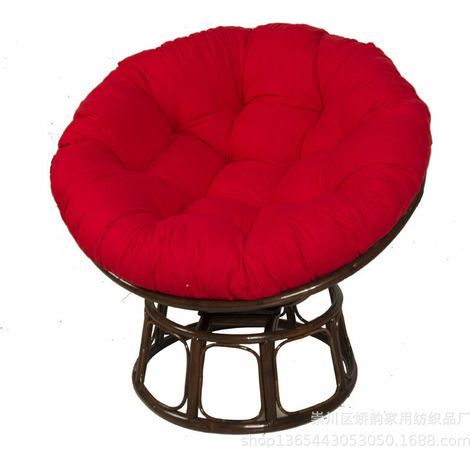 Coussin de chaise rond Papasan, coussin de jardin, coussin de fauteuil en rotin, coussin de fauteuil suspendu, coussin de fauteuil amovible intérieur et extérieur (4040cm rouge) (1/4)