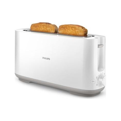 Grille Pain - Toaster Electrique  PHILIPS HD2590/00 - 1 fente - Thermostat réglable - Fonction réchauffage et dégongélation - Blanc