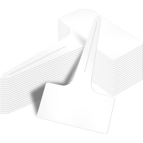 100pcs épaisseur étiquette de plantes en plastique 4x 2 pouces marque de jardin blanc (1/5)