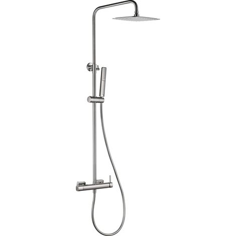 Conjunto ducha monomando Toscana níquel cepillado [ IMEX® ]