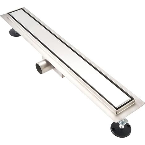 Caniveau Douche 2 en 1 de 40cm, Acier Inoxydable Chromé, Drain Douche Italienne avec Siphon et Filtre (1/5)