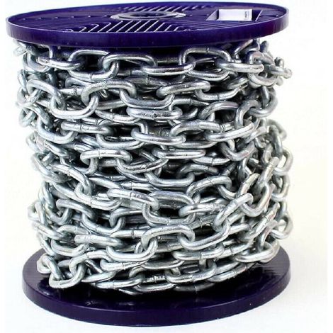 Trade Shop - Catena Di Sicurezza In Ferro Zincato Saldata Catene Genovese Bobina 45 Metri - (1/2)