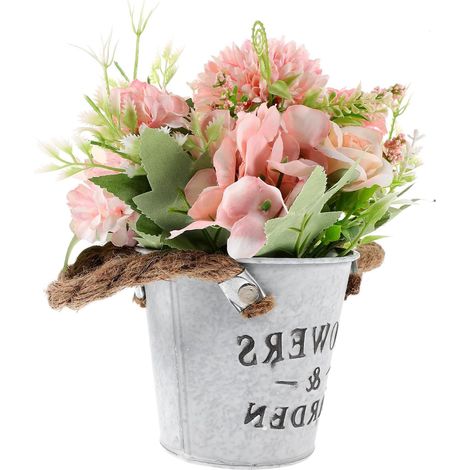Pot de Fleur Faux Hortensia Artificiel Rose Design Naturel Élégant pour Décoration de Bureau et Chambre (1/5)