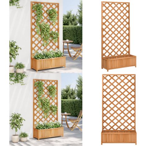Pflanzkübel mit Spalier Braun Massivholz Tanne - Blumentopf - Holztöpfen - Rankgerüst - Gartendekoration - Terrassenmöbel - Home & Living (1/5)