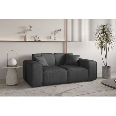 Sofa Designersofa CELES PREMIUM 2-Sitzer in Stoff Scala Anthrazit (1/4)