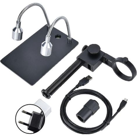 Mikroskopstativhalterung aus Aluminiumlegierung, passend für Digitalmikroskope mit 50 mm Durchmesser und EU-Stecker