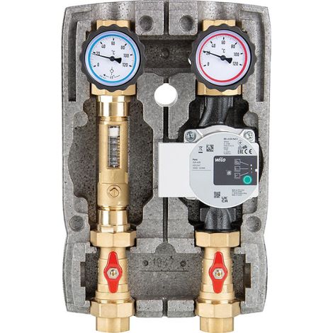 Kit hydraulique circuits de chauffage Easyflow DN25 - 1, non mélangé avec débitmètre, Wilo Para 25/6 SC (1/3)