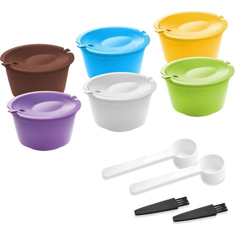 Wiederverwendbare Kaffeepads, wiederverwendbare Kaffeekapseln. Geeignet für: wiederverwendbare, nachfüllbare und umweltfreundliche Kaffeekapseln (2 Reinigungsbürsten + 2 Messlöffel + PDF).