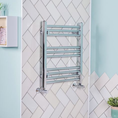 WarmeHaus Straight Chrome Heated Towel Rail 600x540mm