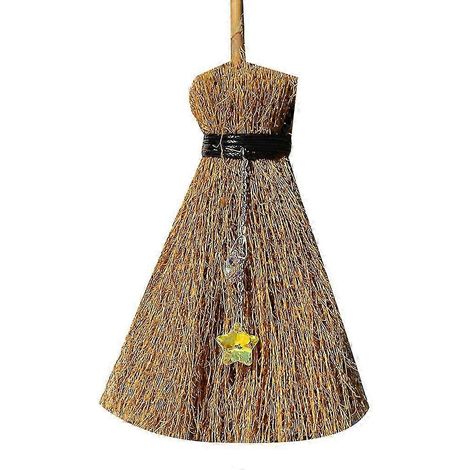 Ornement suspendu pour voiture, balai de sorcière, mini balai en paille, pendentif, décoration intérieure (B) (1/5)