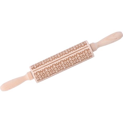 Rouleau à pâtisserie en relief 35 cm, motif 3D, ultra-résistant, imperméable, sûr, écologique, facile à utiliser, idéal pour Noël, charme exotique (1/5)