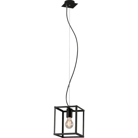 Lampada a sospensione Lampada a sospensione a 1 luce Lampada a sospensione Black Steel 1x E27 40W Briloner (1/5)