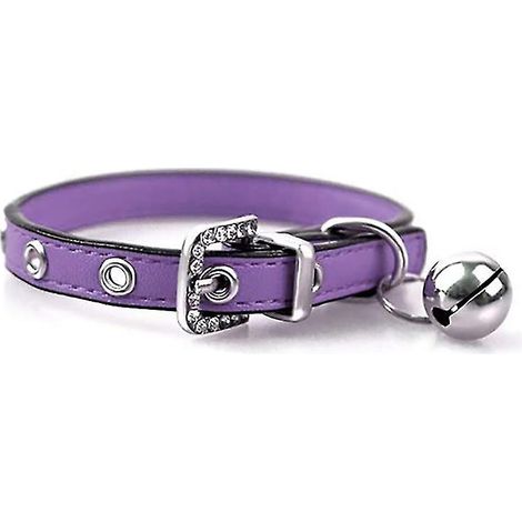 1 Collier chat, cuir PU, boucle réglable, clochette, accessoire animal, pour petit chat (1/5)