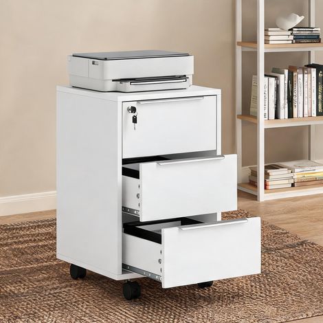 Meuble de rangement de bureau blanc 40 x 40 x 63,5 cm (1/5)