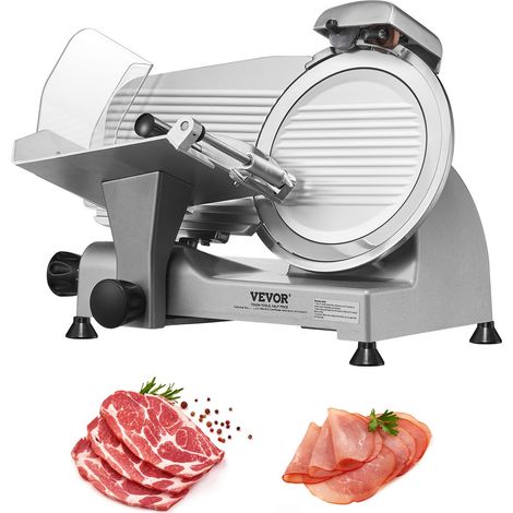 trancheuse à viande 340W trancheuse à charcuterie électrique avec lame SUS420 de 25,4 cm (1/5)