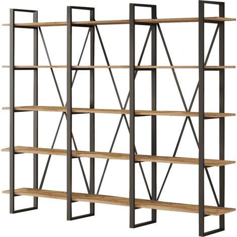 Etagère 5 niveaux effet bois 220 cm - Vika (1/5)