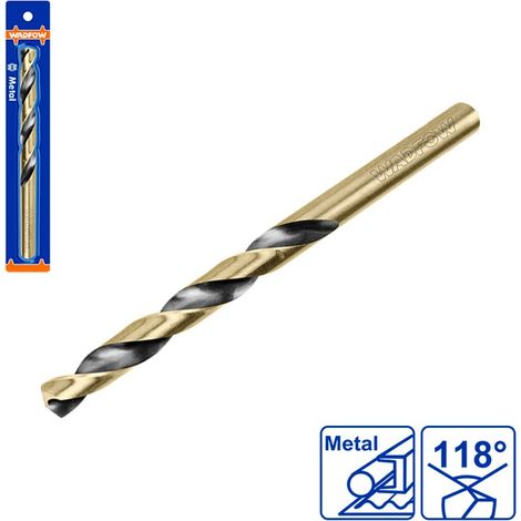 WADFOW 5 mm HSS-Metallbohrer, 4241 Stahl, 118° Spitze, für Edelstahl und Aluminium