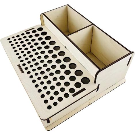 Porte-outils de Bricolage en Bois pour Cuir, Organisateur Mural Artisanal, Support Polyvalent pour Outils de Couture, Rangement Compact pour Amateurs de Maroquinerie, Atelier (1/5)