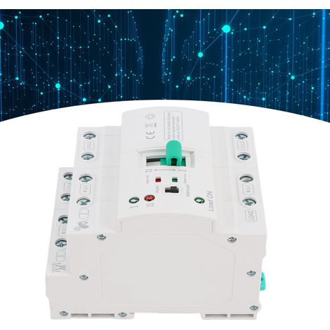 Commutateur de transfert automatique/manuel Mini ATS 4P 80A pour générateur domestique, double sélecteur automatique, montage sur rail DIN pour boîte de distribution PZ30, type PV ultra-mince (1/5)