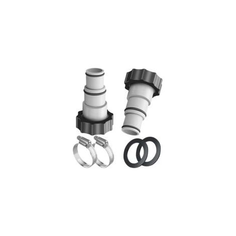 Adattatore per tubo da piscina in 2 pezzi, adattatori per pompa, adattatore per piscina con anello di tenuta + fascette stringitubo, raccordo per tubi da piscina Ø 32 e 38 mm