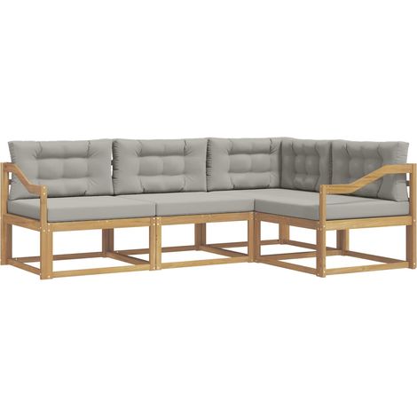 Outdoor Sofa Set 3 pcs White and Light Grey Polyester vidaXL (1/5)