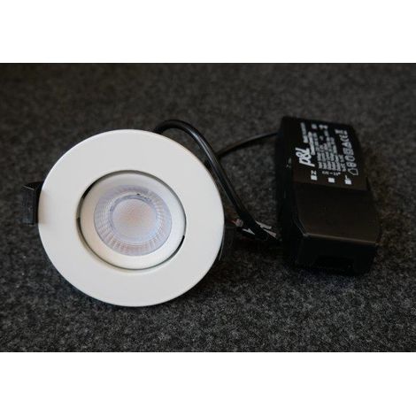 Spot encastré LED 6.5W BBC blanc Ø 90mm orientable 4000K 575lm alim 230V dimmable IP20/65 STORM ISO TRAJECTOIRE (1/2)
