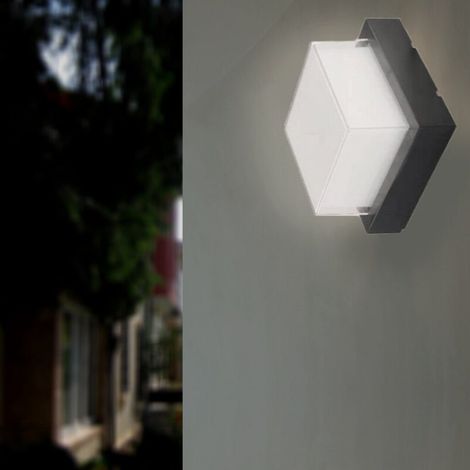 Applique Murale Noire Cube LED IP65 - Blanc Chaud  - SILUMEN