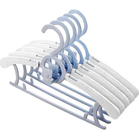 Lot de 5 cintres pour vêtements d'enfants, gain de place, pour le linge, les pantalons de bébé, extensibles et résistants au vent, pour placards de bébés garçons et filles et tout-petits.-blue (1/5)