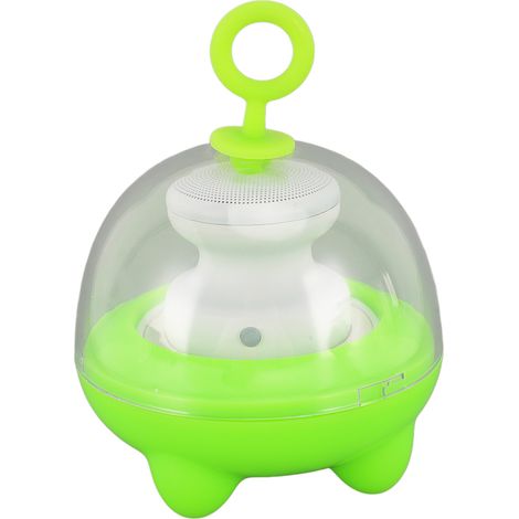 Mini enceinte portable avec base magnétique, son puissant, compacte et étanche, idéale pour le camping (blanche). (1/5)