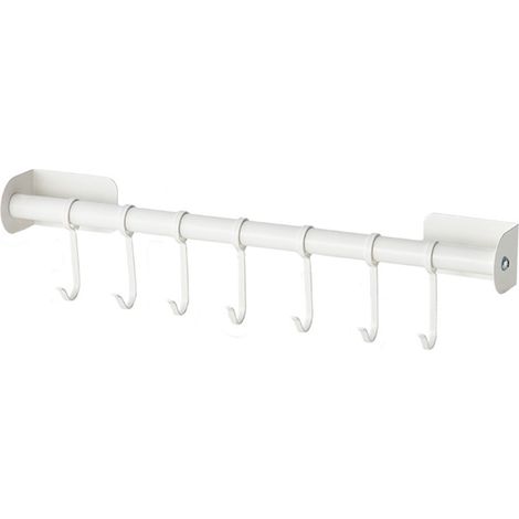 Barre de cuisine murale avec crochets coulissants, support à ustensiles sans perçage pour une organisation optimale (1/5)