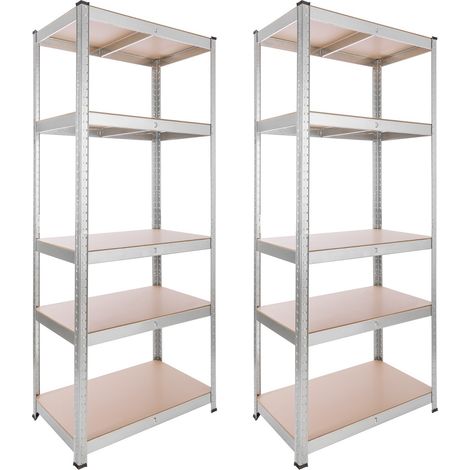 AREBOS 2x Schwerlastregal 180 x 75 x 45 cm 875 kg Kellerregal Steckregal verzinkt