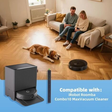 NALOOKAMIC Rouleau de lavage compatible avec aspirateur iRobot Combo 10 Max, brosses rotatives autonettoyantes pour iRobot Roomba Combo 10 Max, couvercle en caoutchouc à fermeture automatique pour Com
