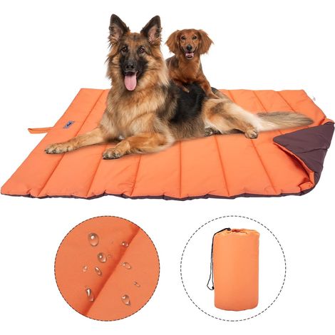 Large/Medium Dog Bed Portable Waterproof Dog Bed Multifunction Oxford Cloth Family Spring Picnic Tablecloth 110 x 68cm Dog/Cats (Orange) (1/5)
