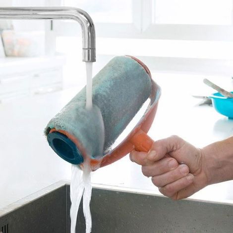 Rouleaux Peinture Magique avec Réservoir et Manche Extensible Paint Roller Anti-éclaboussures et Anti-Gouttes (1/4)