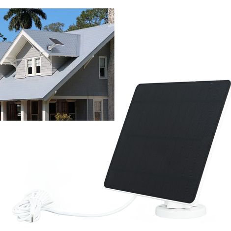 5-W-Solarpanel für Überwachungskameras, IP65 wasserdichtes monokristallines Panel mit 360° verstellbarer Halterung, einfache Außenmontage (1/5)