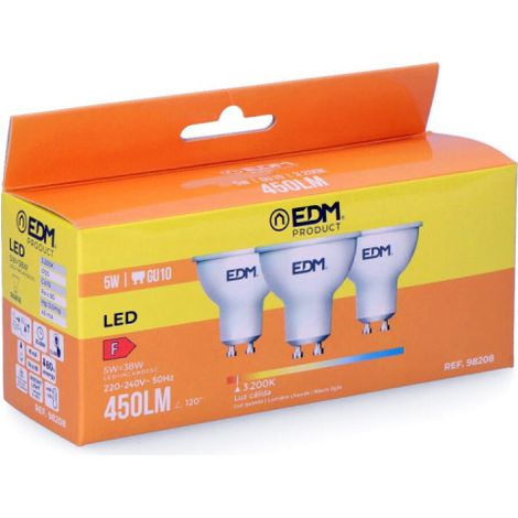 Set mit 3 GU10 5W 450lm 3200K warmweißen LED-Lampen - Art.-Nr. 98208