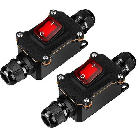 Un interrupteur traversant 12V avec un voyant rouge et un bouton à bascule. (1/5)