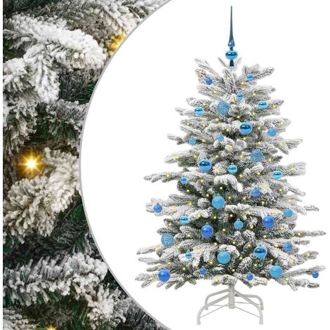 vidaXL Albero di Natale Artificiale con Rami Pieghevoli Bianco 150 cm (1/5)
