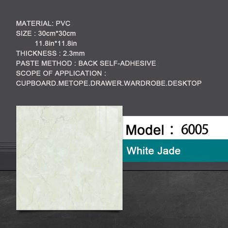 (Style 1, 10 pièces - 30 x 30 cm) Sticker de sol plat en PVC imitation marbre, autocollant mural 3D, imperméable (1/5)