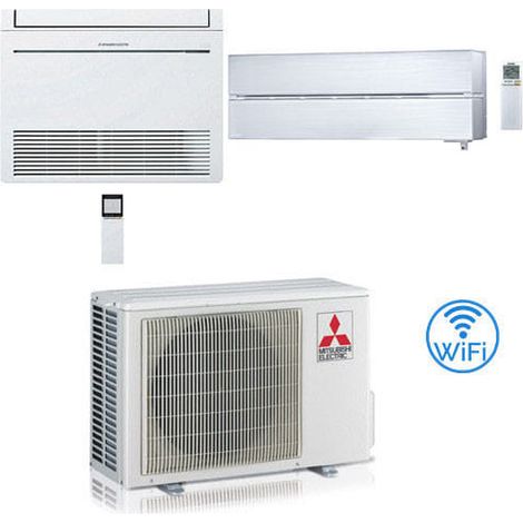 Mitsubishi R32 Dual Split Inverter Kirigamine Style Wifi Klimaanlage plus Konsole 9000 + 12000 BTU mit E.U. MXZ-2F53VF Klasse A+++/A++