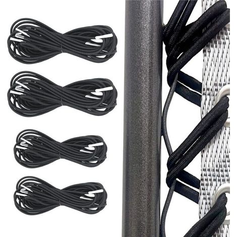 Elastique pour transat Universelle 4pcs (2x2.2m+2x1.4m) pour Fauteuil Relax Zero Gravity élastique Fauteuil Elastique Chaise Longue, Long remplace supérieure Court remplace inférieure (Noir)